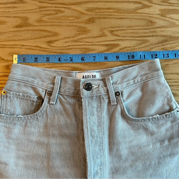 Agolde Pieced 90s Pinch Waist Leather Jeans Coin Grey White Lace 25 - Picture 10 of 14